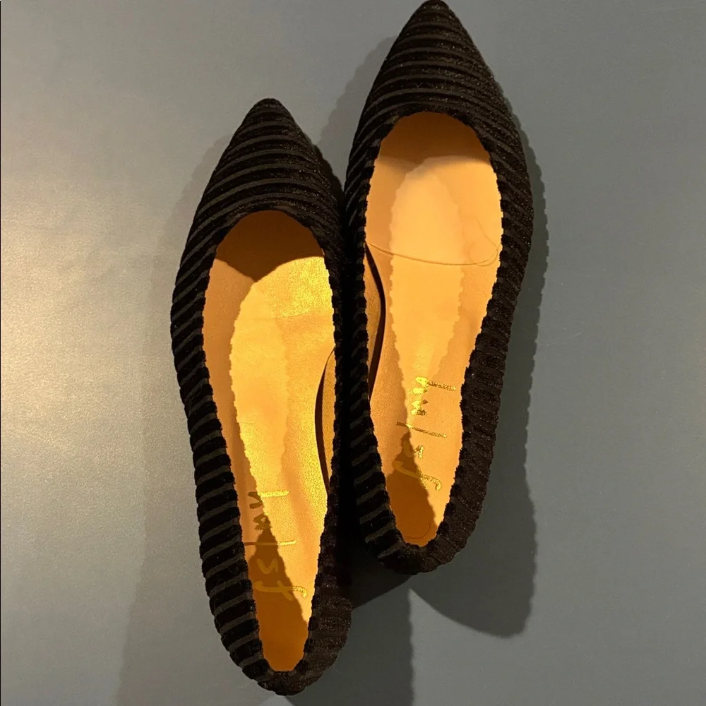 French Sole Black Ribbed Flats 7.5 NIB - Picture 1 of 5